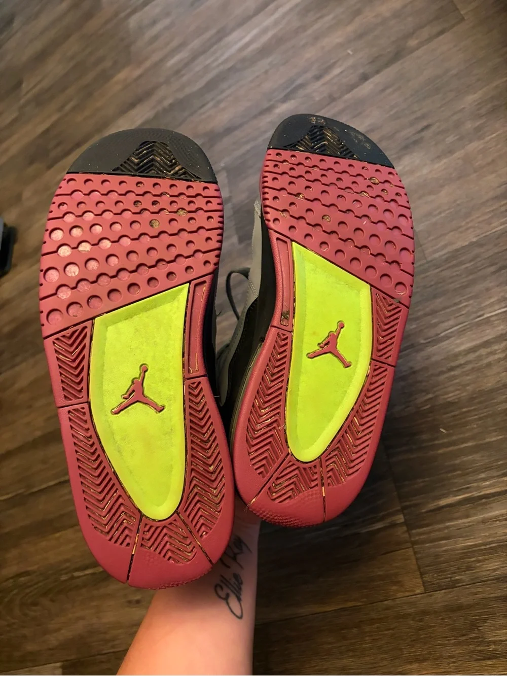 Nike Jordan Flight Origin Men's Basketball Shoes Cool Grey/Flash Lime Size 8.5